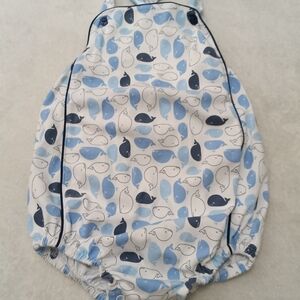 Baby Bliss Blue Whale Print Kids Outfit Bubble Shortall 24 Months